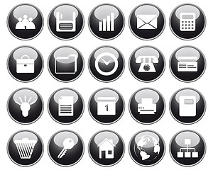 Image showing business and office icon set