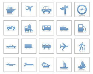 Image showing transportation icon set