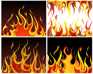 Image showing fire backgrounds set