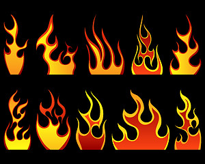 Image showing fire icon set