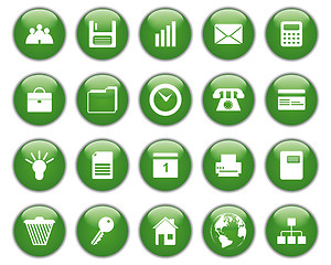 Image showing business and office icon set