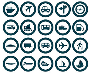 Image showing transportation icon set