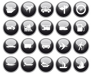 Image showing transportation icon set