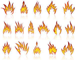 Image showing fire icon set