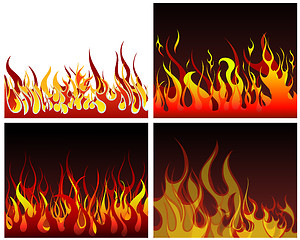 Image showing fire backgrounds set