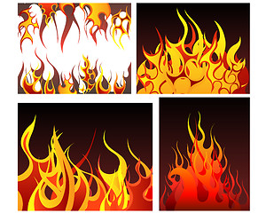 Image showing fire backgrounds set