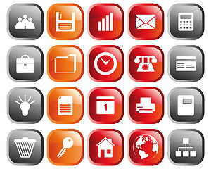 Image showing business and office icon set