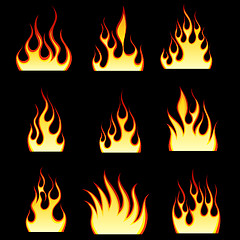 Image showing fire icon set