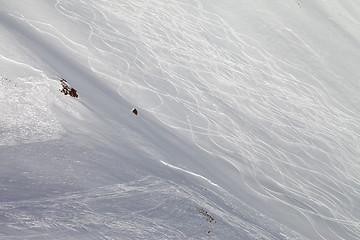 Image showing Snow skiing off-piste