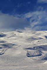 Image showing Skiing piste in evening