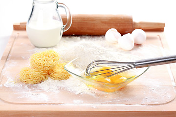 Image showing Baking ingredients for pasta and noodles