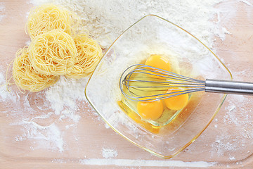 Image showing Baking ingredients for pasta and noodles