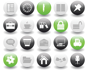 Image showing business and office icon set