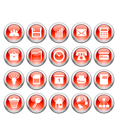 Image showing business and office icons set