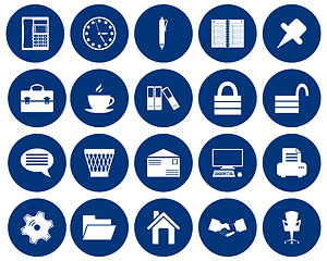 Image showing business and office icon set