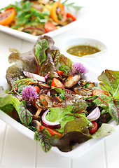 Image showing Low calorie salad with mushrooms