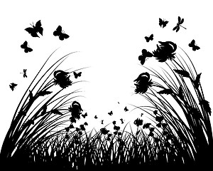 Image showing meadow silhouettes