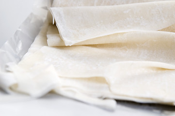 Image showing Filo - ready made dough leaves, fillo, phyllo