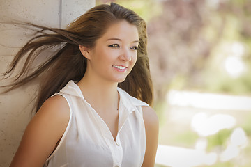 Image showing Attractive Mixed Race Girl Portrait