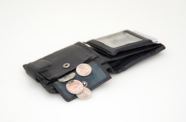 Image showing Black wallet and some coins