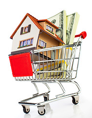 Image showing shopping cart and house