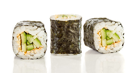 Image showing Sushi Roll (Kappa maki roll) on a white background