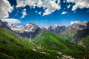 Image showing India.Mountains and clouds.