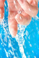 Image showing Human hand and water