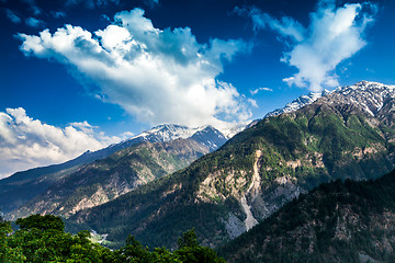 Image showing India.Mountains and clouds.