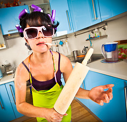 Image showing crazy housewife