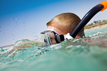 Image showing boy floats in the red sea