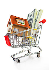 Image showing shopping cart and house