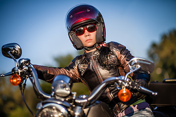 Image showing Biker girl