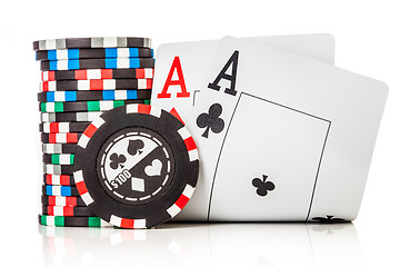 Image showing chips and two aces