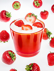 Image showing Strawberry with cream