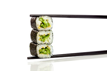 Image showing Sushi Roll (Kappa maki roll) on a white background