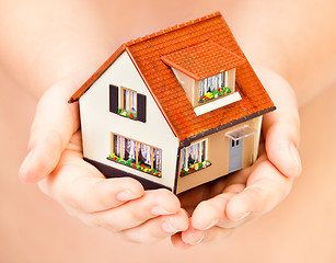 Image showing  house in human hands