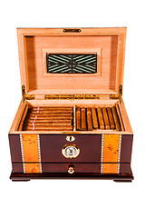 Image showing Cigars in humidor