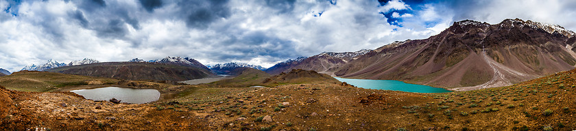 Image showing lake Chandra Taal, Spiti Valley panorama