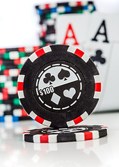 Image showing chips and two aces