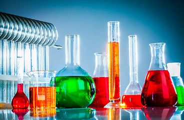 Image showing test tubes with colorful liquids