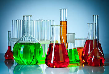 Image showing test tubes with colorful liquids