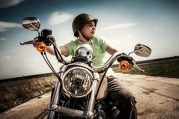 Image showing Young biker