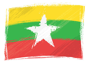 Image showing Grunge Myanmar flag