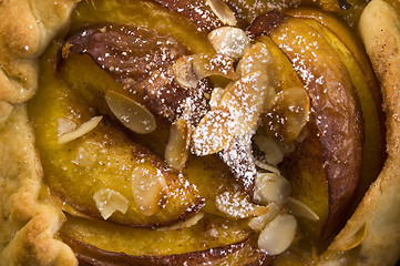 Image showing Homemade tart with peach fruits