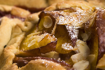 Image showing Homemade tart with peach fruits