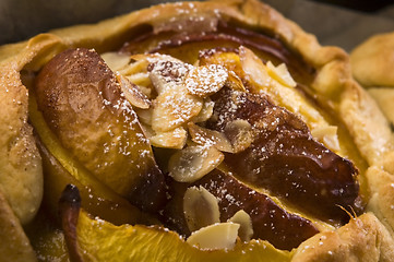 Image showing Homemade tart with peach fruits