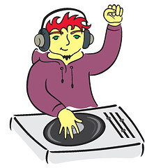 Image showing DJ behind console