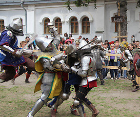 Image showing Knights battle