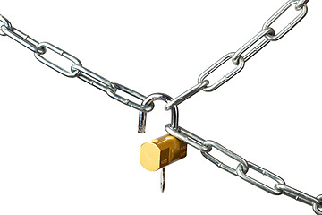 Image showing Chains and open lock